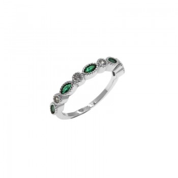 Ασημένιο δαχτυλίδι με πράσινο ζιργκόν οβάλ