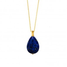 Κολιέ ασημένιο με ορυκτή πέτρα lapis lazuli